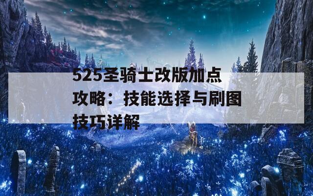 525圣骑士改版加点攻略：技能选择与刷图技巧详解