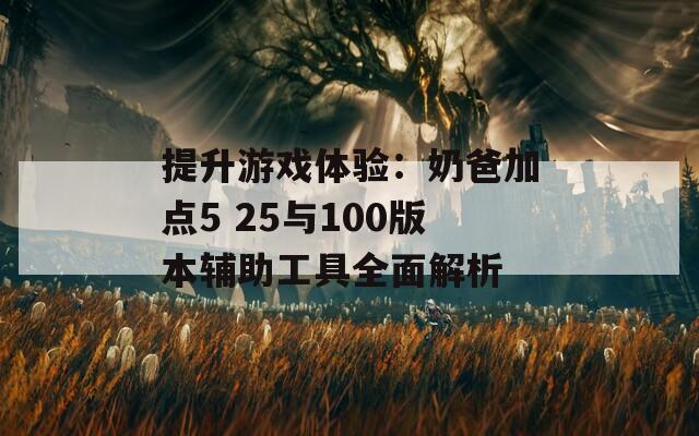 提升游戏体验：奶爸加点5 25与100版本辅助工具全面解析