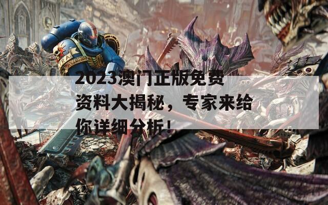 2023澳门正版免费资料大揭秘，专家来给你详细分析！