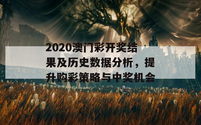 2020澳门彩开奖结果及历史数据分析，提升购彩策略与中奖机会