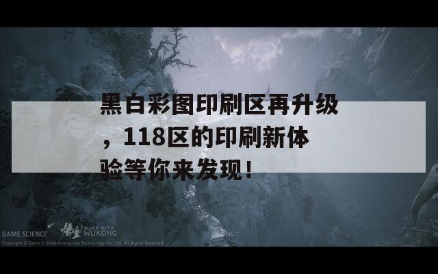 黑白彩图印刷区再升级，118区的印刷新体验等你来发现！