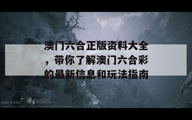 澳门六合正版资料大全，带你了解澳门六合彩的最新信息和玩法指南