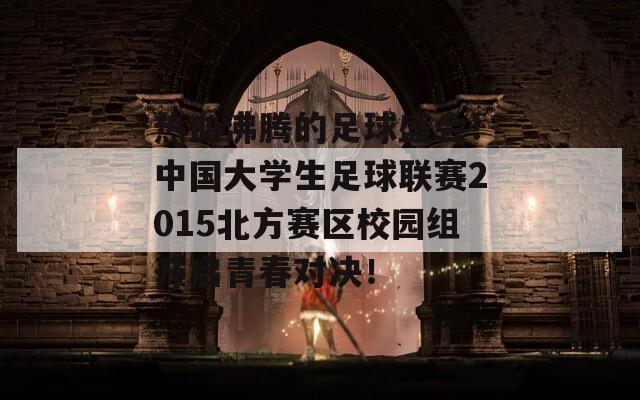 热血沸腾的足球盛会！中国大学生足球联赛2015北方赛区校园组开启青春对决！