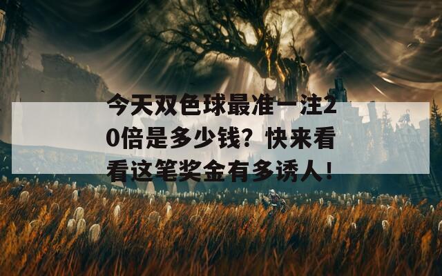 今天双色球最准一注20倍是多少钱？快来看看这笔奖金有多诱人！